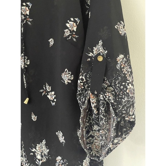 Speed Limit MPH Womens Black 3X Boho Short Sleeve MIDI Roll Tab Sleeve Dress - Picture 3 of 15